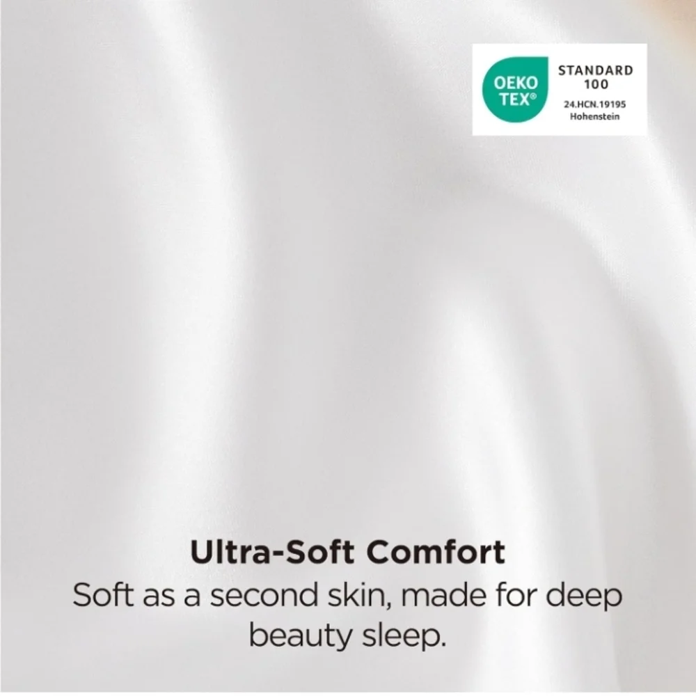 Luxurious White Satin Pillowcase Set Of 2